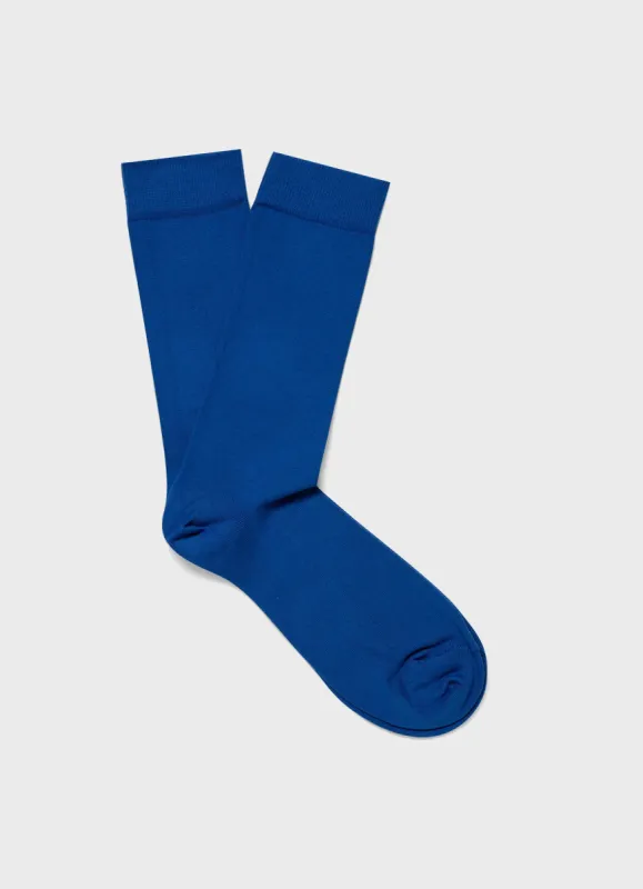 Men's Cotton Socks in French Blue sold by Sunspel