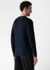 Men's Long Sleeve Waffle Henley in Navy sold by Sunspel