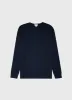 Men's Long Sleeve Waffle Henley in Navy sold by Sunspel