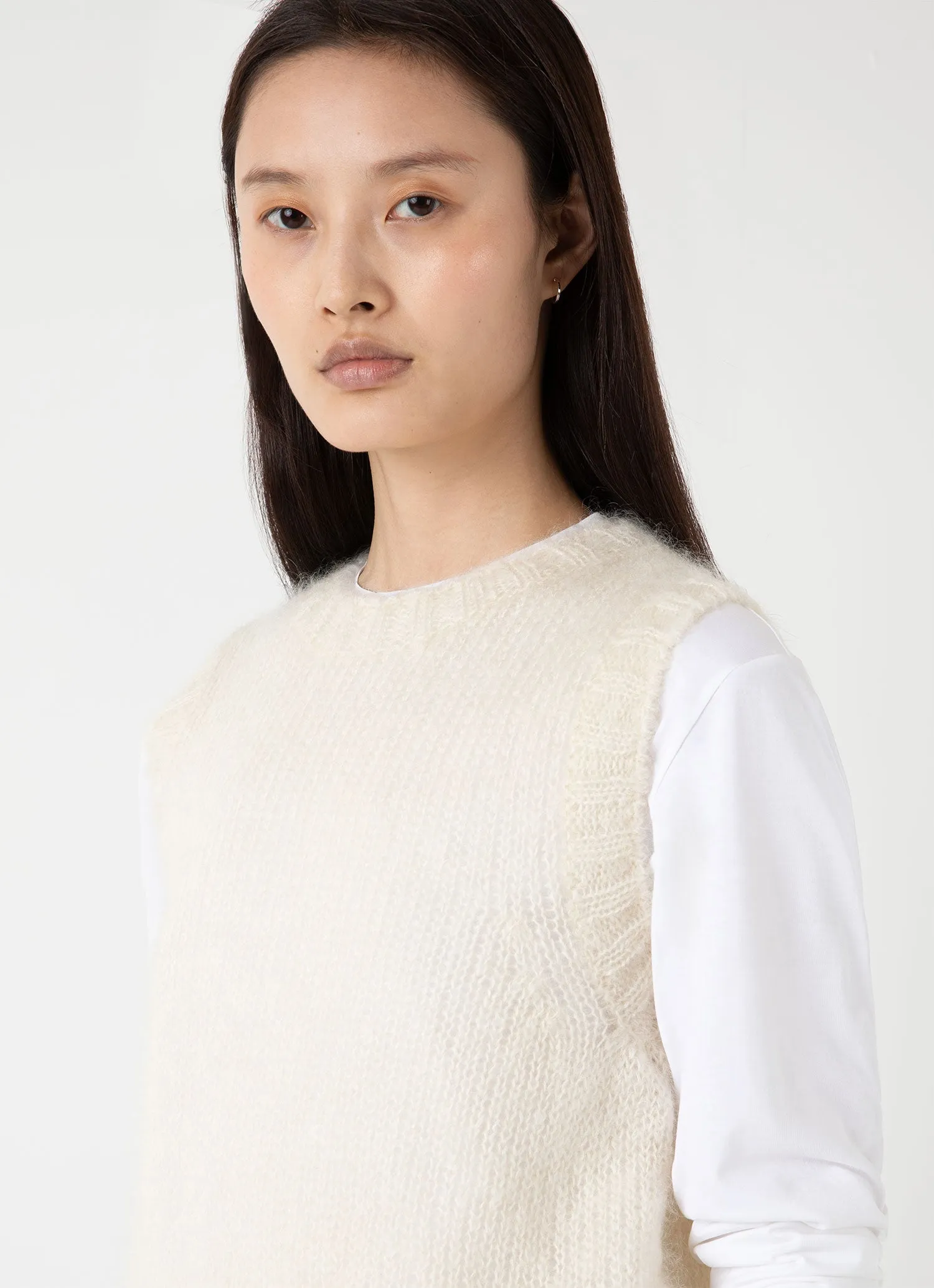 Women's Mohair Silk Vest in Ecru sold by Sunspel product image thumbnail 4