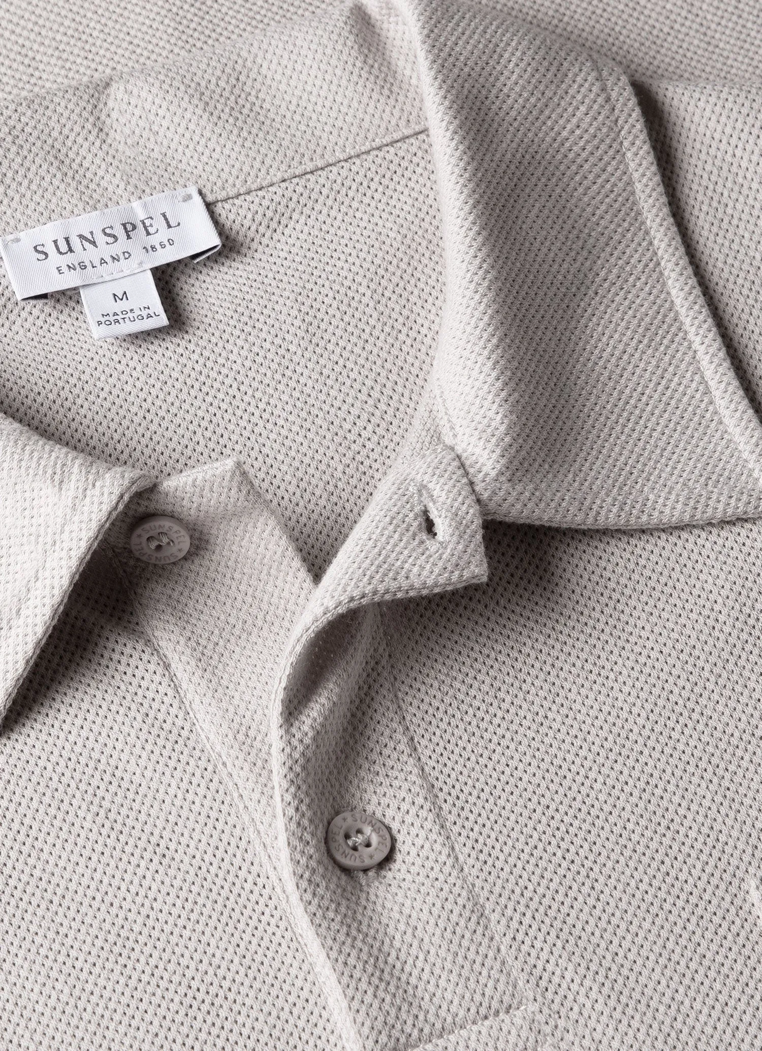 Men's Riviera Polo Shirt in Putty sold by Sunspel product image thumbnail 4