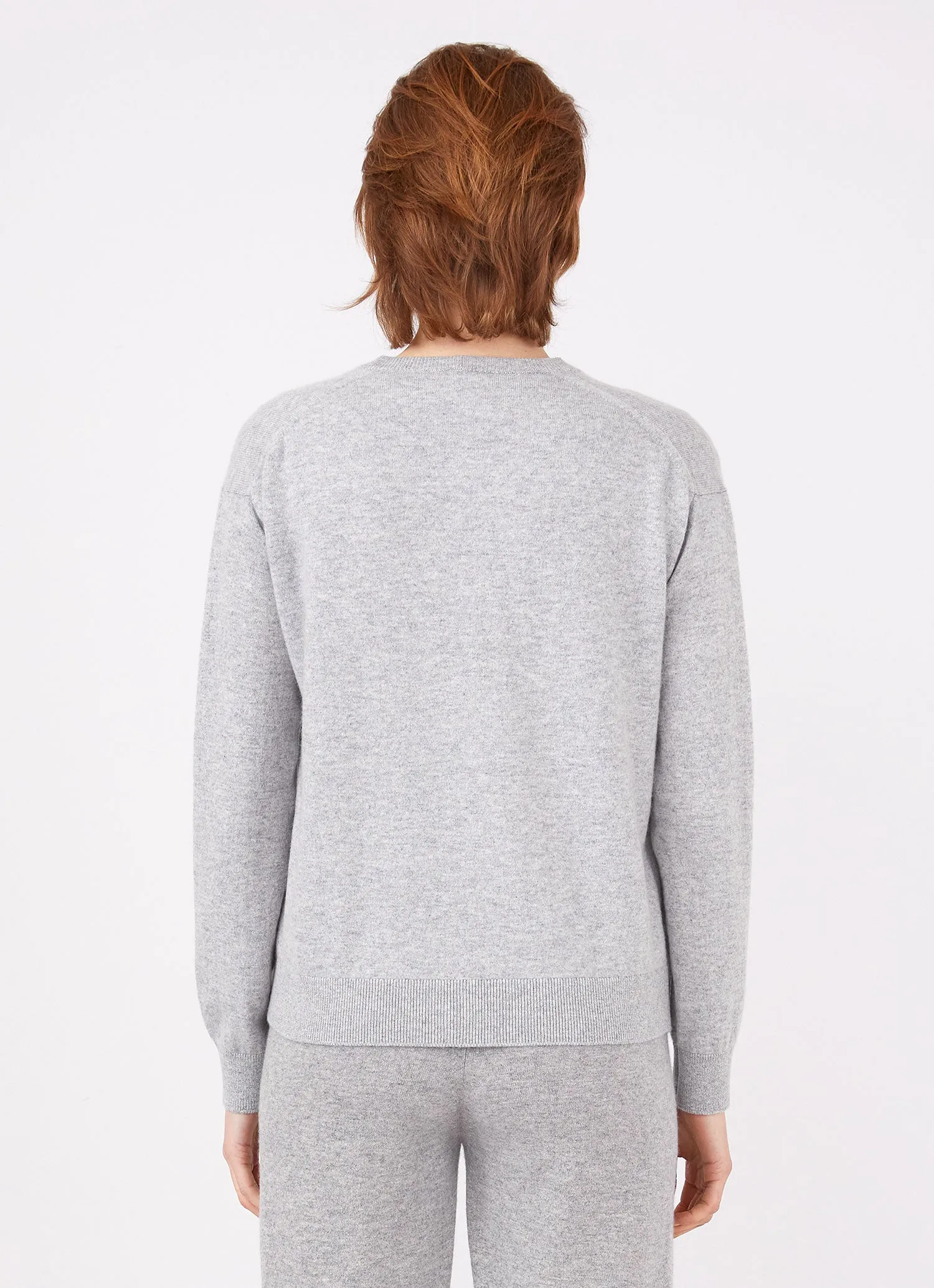 Women's Cashmere Boxy Cardigan in Grey Melange sold by Sunspel product image thumbnail 4