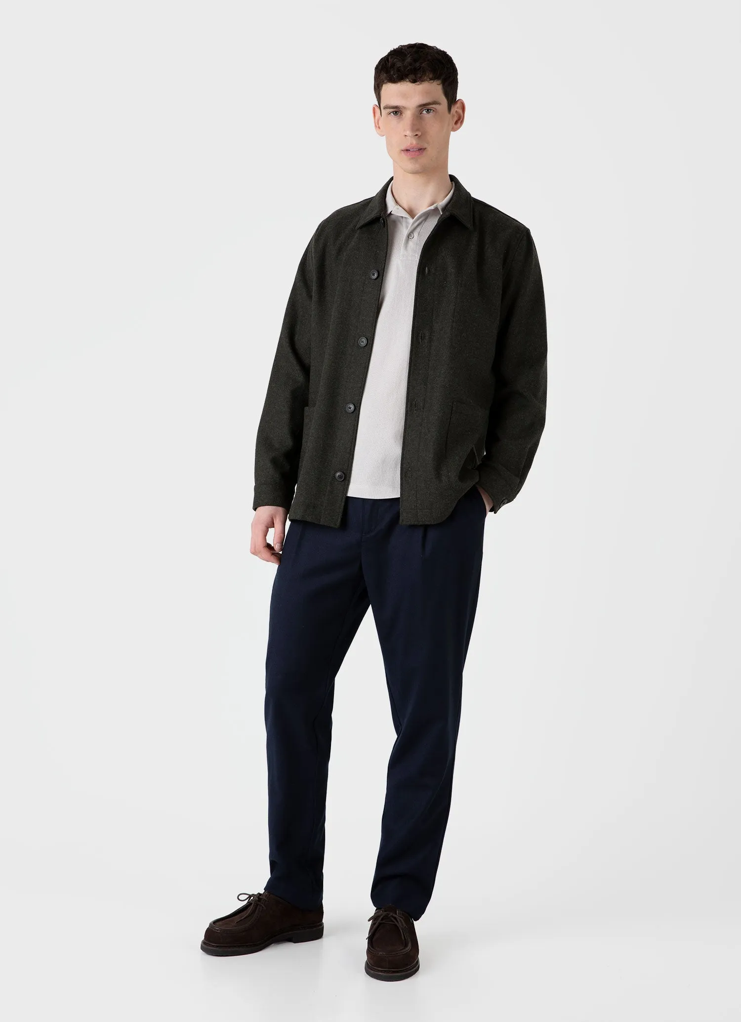 Men's Riviera Polo Shirt in Putty sold by Sunspel product image thumbnail 3