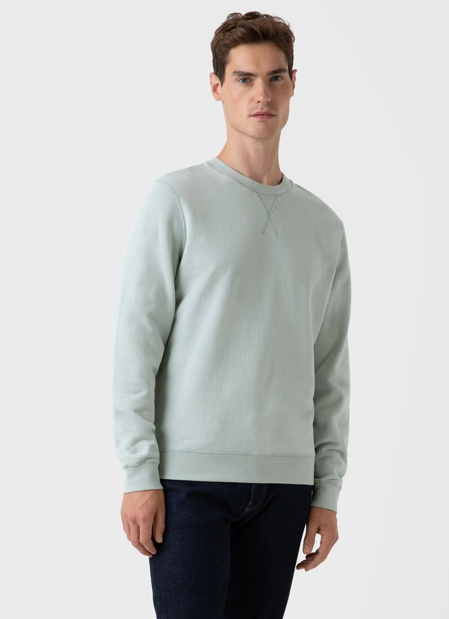 Men's Loopback Sweatshirt in Laurel sold by Sunspel product image thumbnail 2