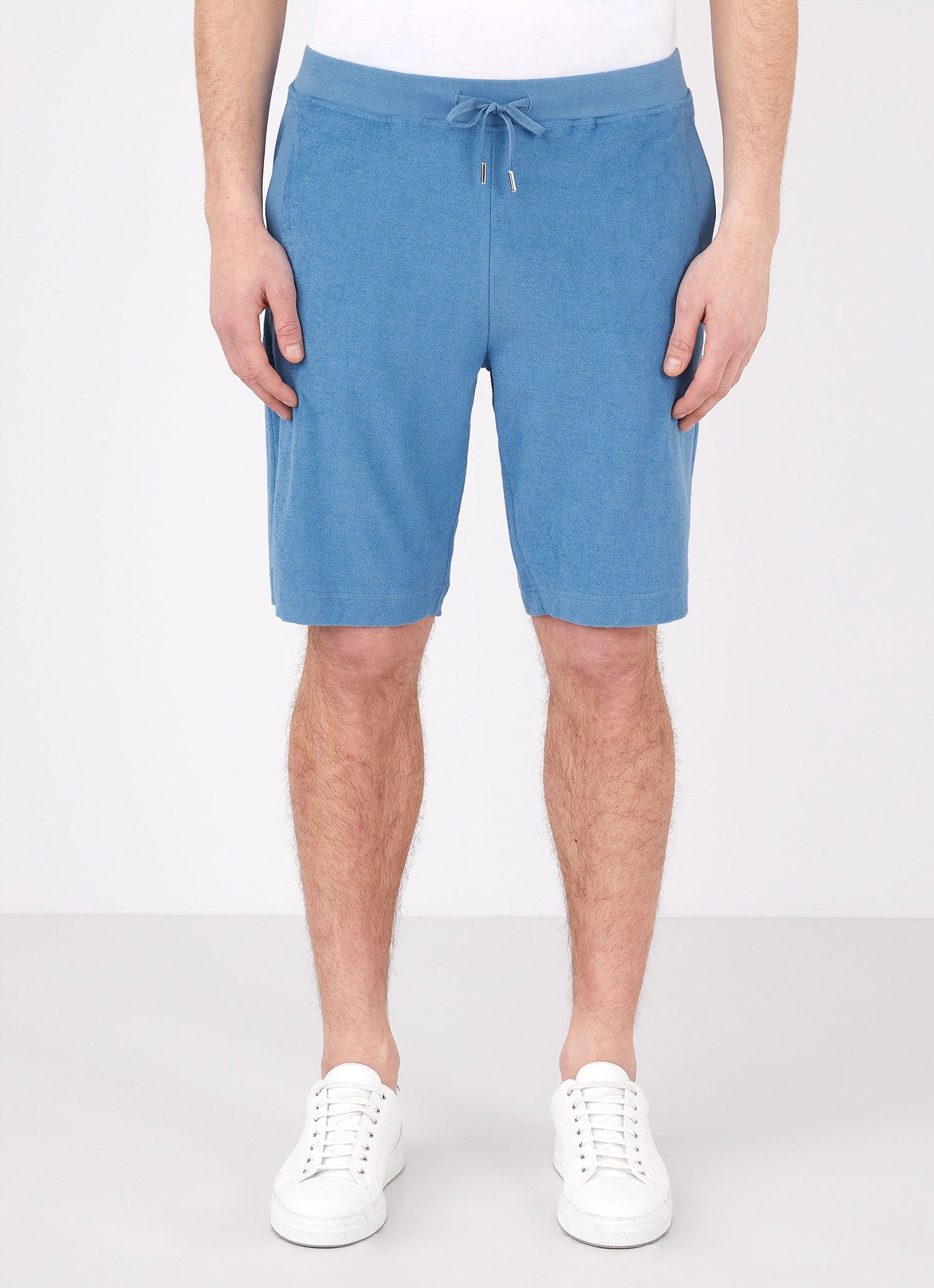 Men's Towelling Shorts in Lake Blue sold by Sunspel product image thumbnail 2
