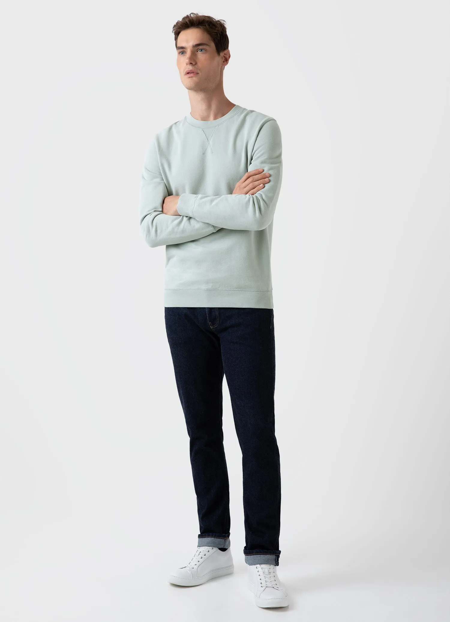 Men's Loopback Sweatshirt in Laurel sold by Sunspel product image thumbnail 3