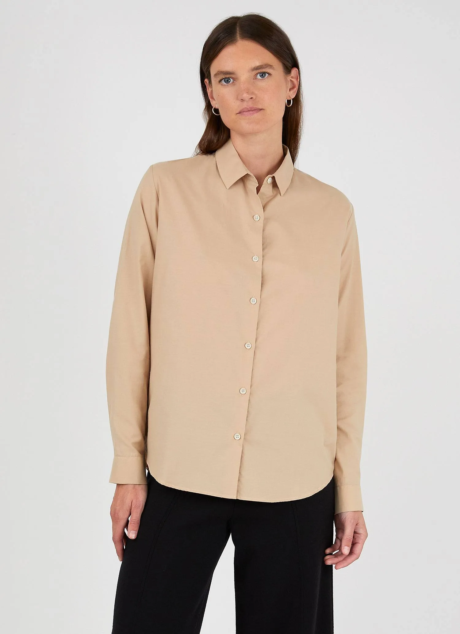 Women's Cotton Shirt in Stone sold by Sunspel product image thumbnail 2
