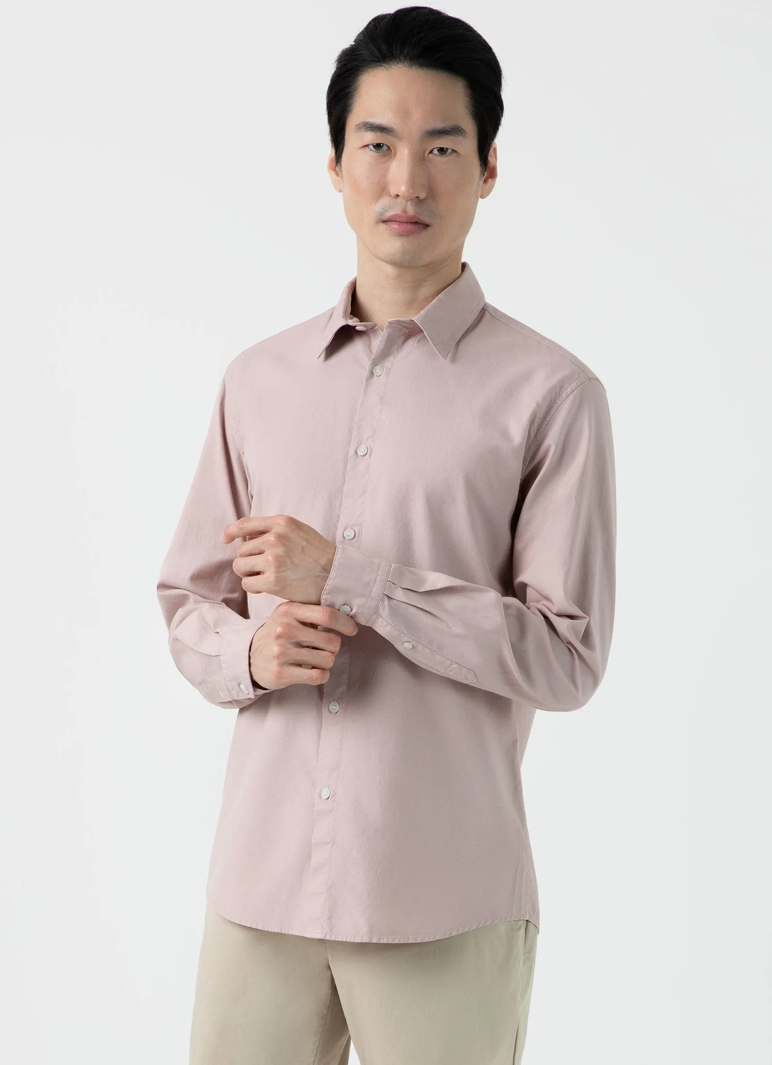 Men's Oxford Shirt in Pale Pink sold by Sunspel product image thumbnail 2