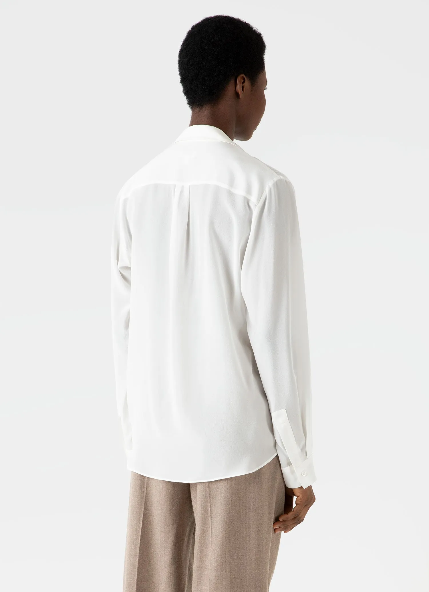 Women's Silk Shirt in Ecru sold by Sunspel product image thumbnail 4