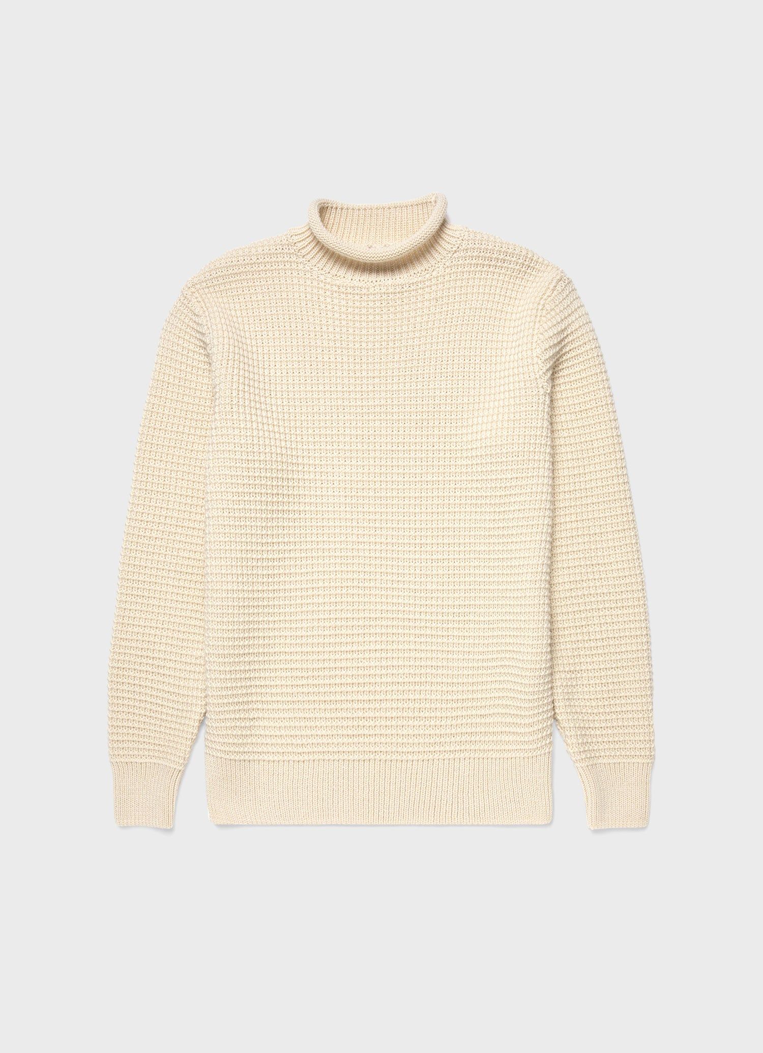 Men's Merino Fishermans Jumper in Ecru sold by Sunspel