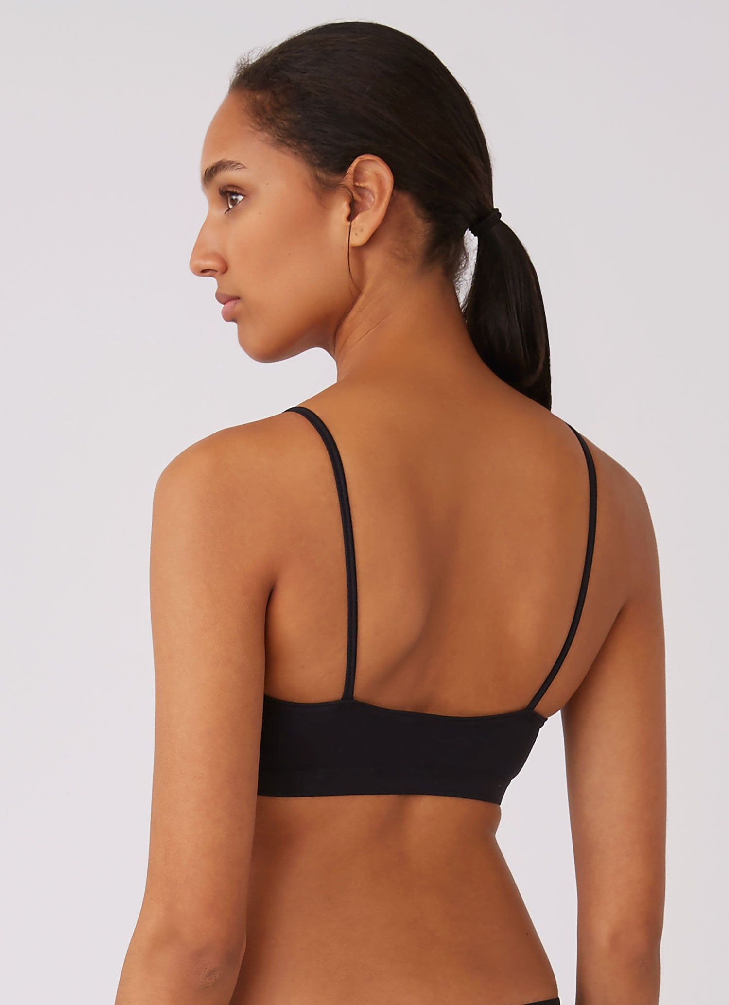 Women's Stretch Cotton Bralette in Black sold by Sunspel product image thumbnail 2