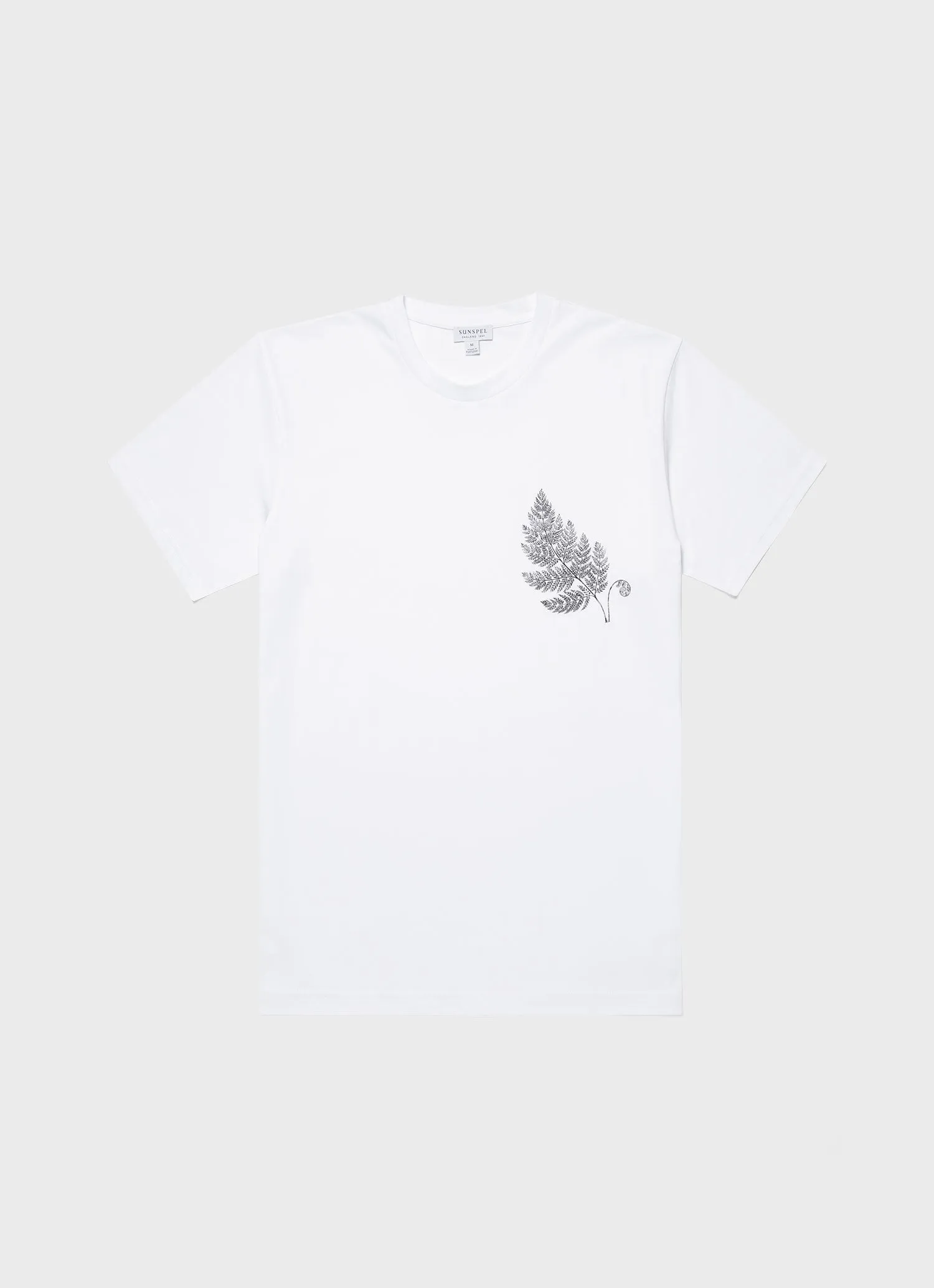 Men's Fern Print T-shirt in White sold by Sunspel