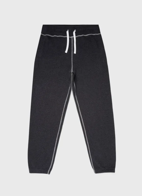 Men's Fleeceback Sweatpants in Charcoal Melange sold by Sunspel