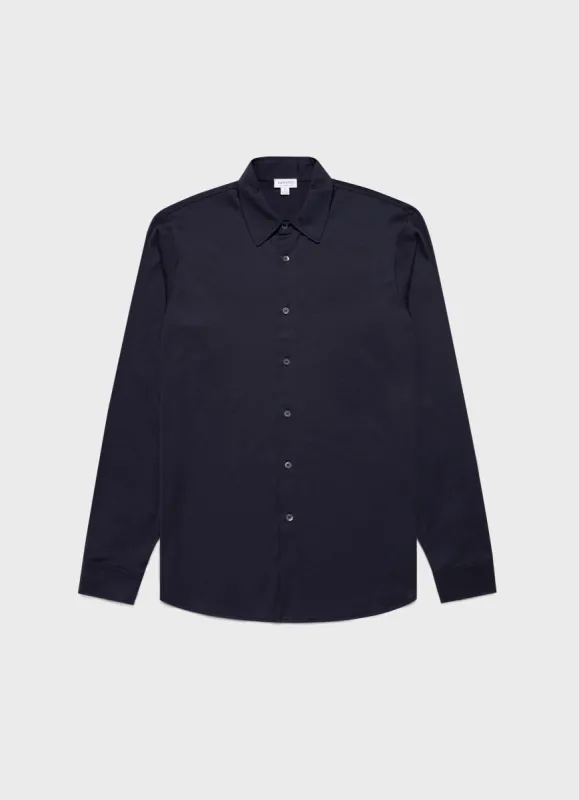 Men's Jersey Shirt in Navy sold by Sunspel