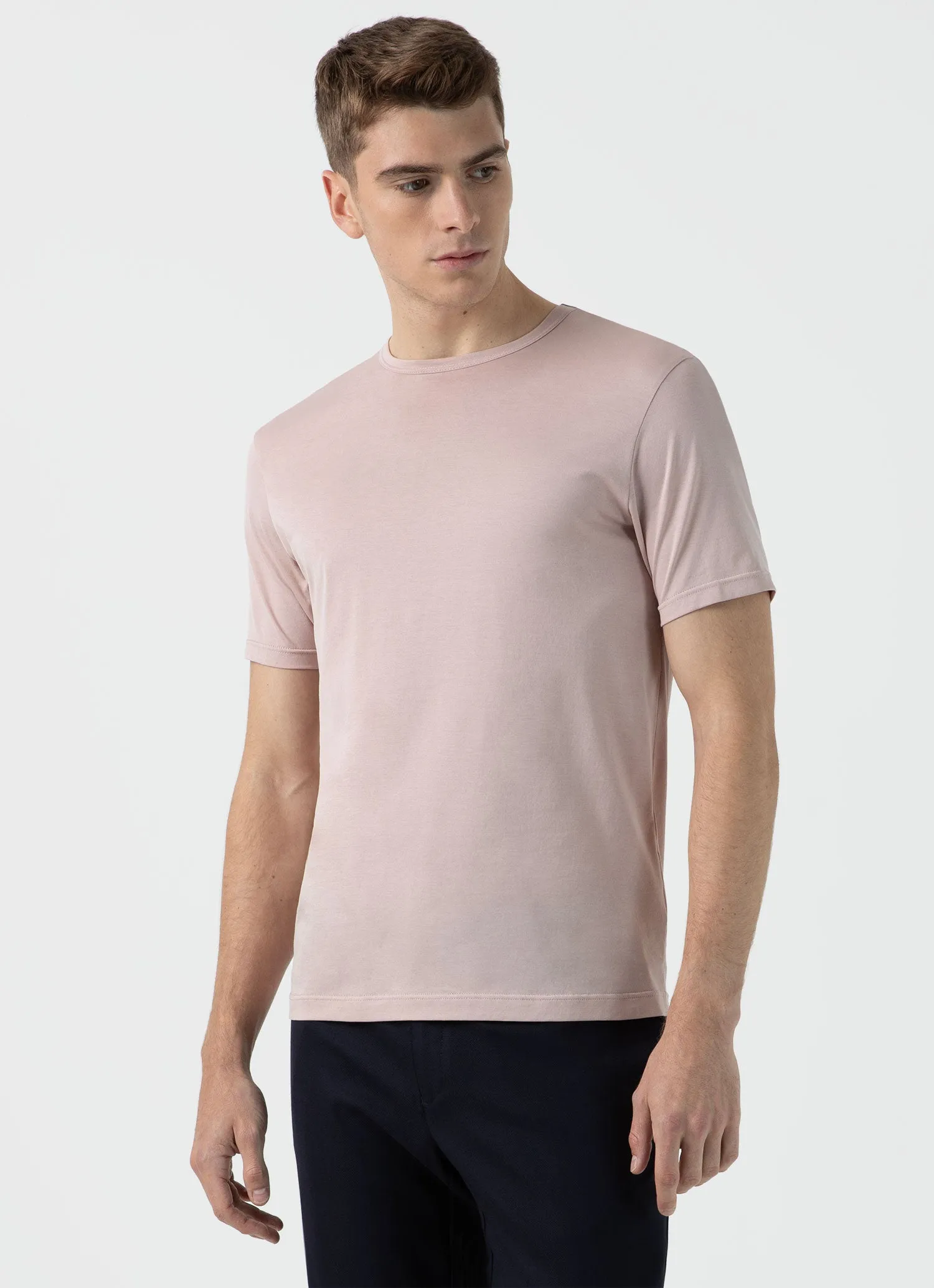 Men's Classic T-shirt in Pale Pink sold by Sunspel product image thumbnail 2