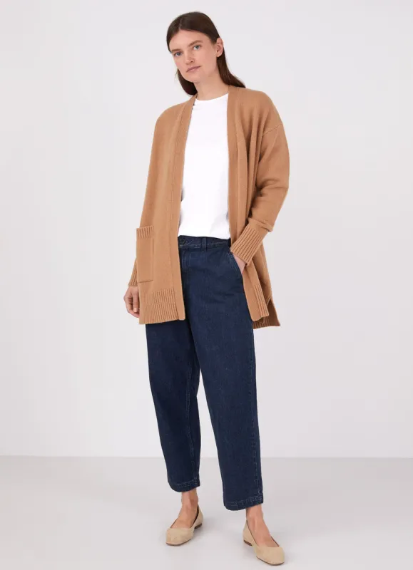 Women's Cardigan Coat in Camel sold by Sunspel