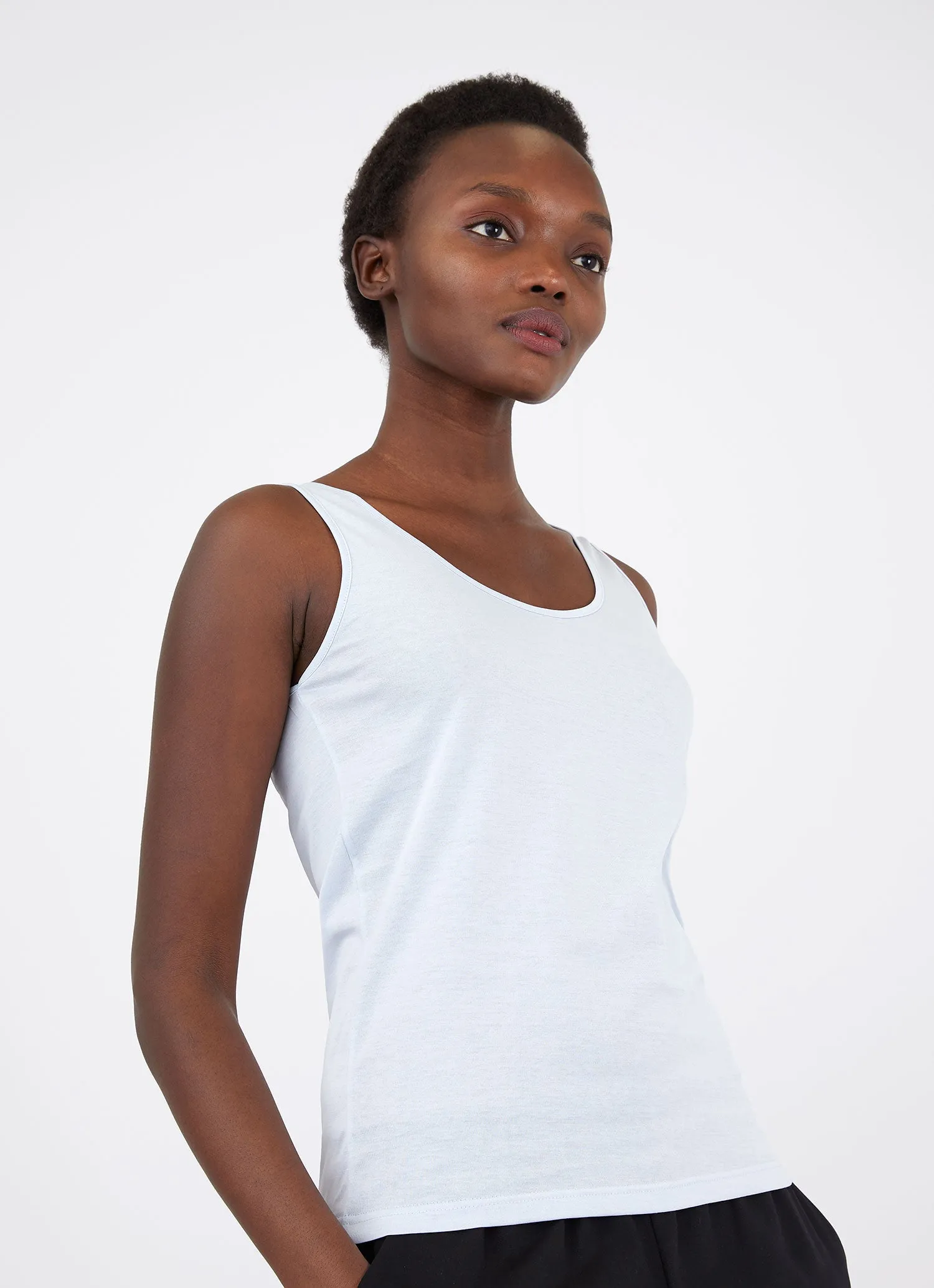 Women's Classic Vest in Powder Blue sold by Sunspel product image thumbnail 4