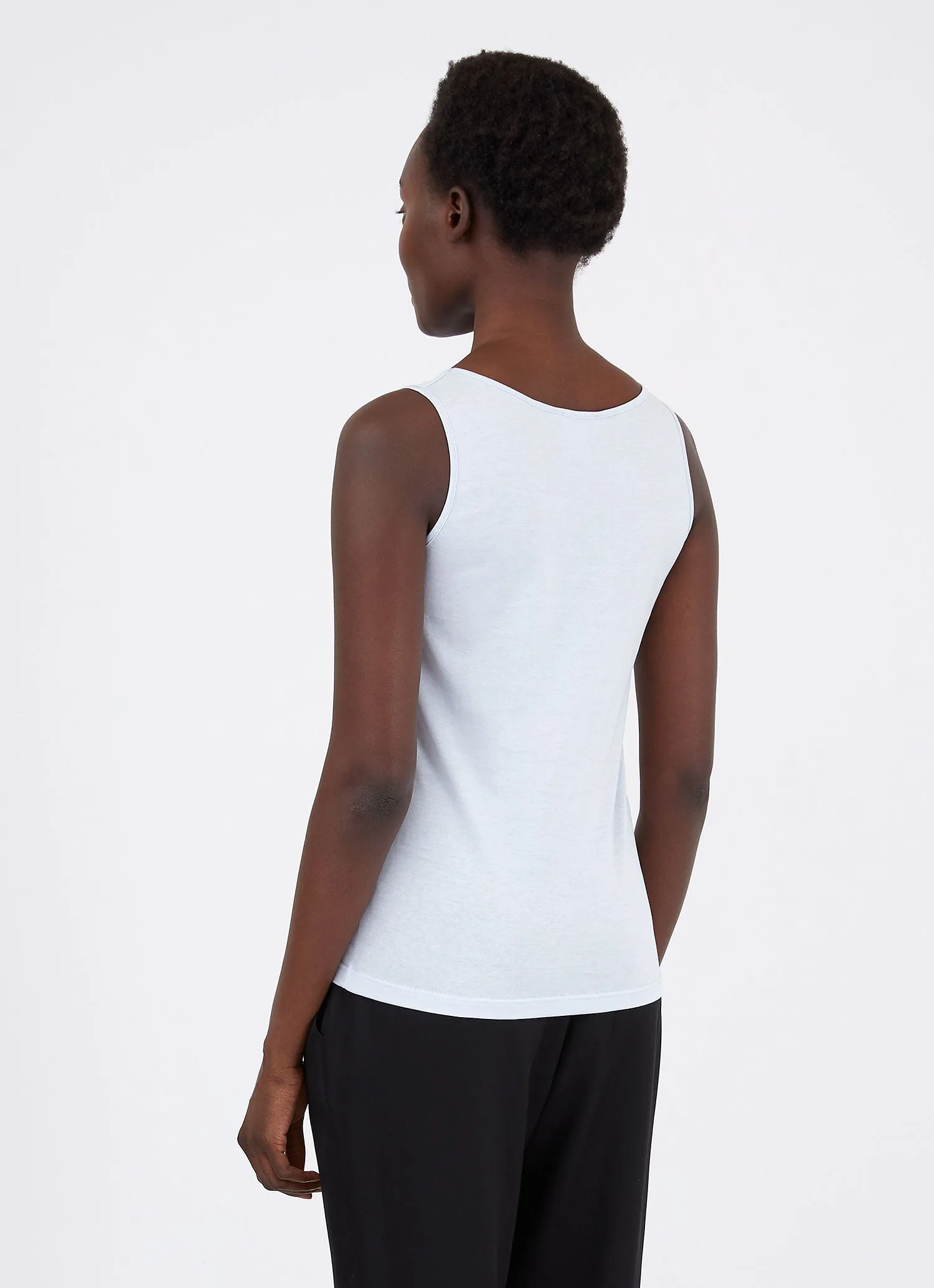 Women's Classic Vest in Powder Blue sold by Sunspel product image thumbnail 2