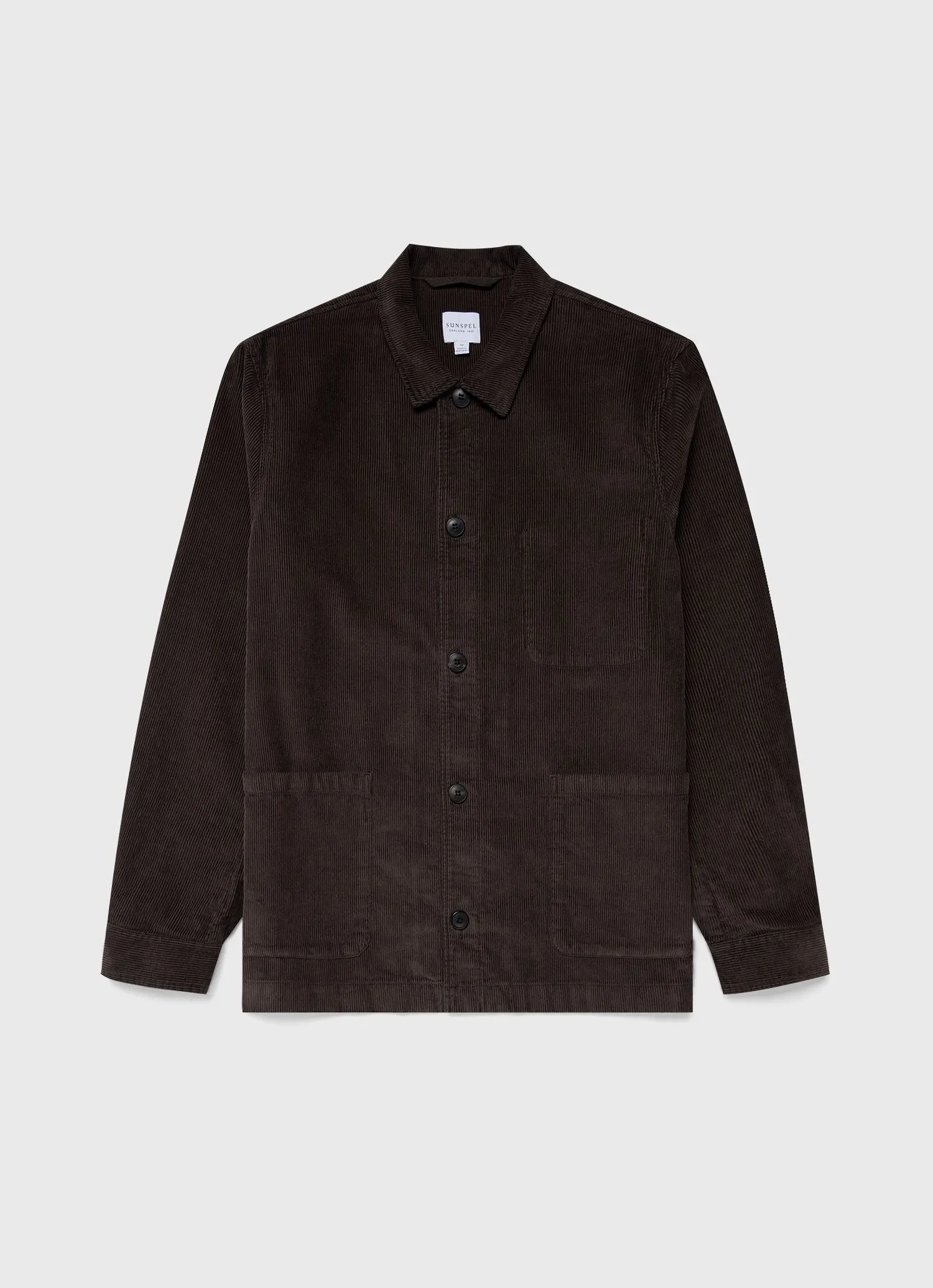 Men's Corduroy Twin Pocket Jacket in Coffee sold by Sunspel