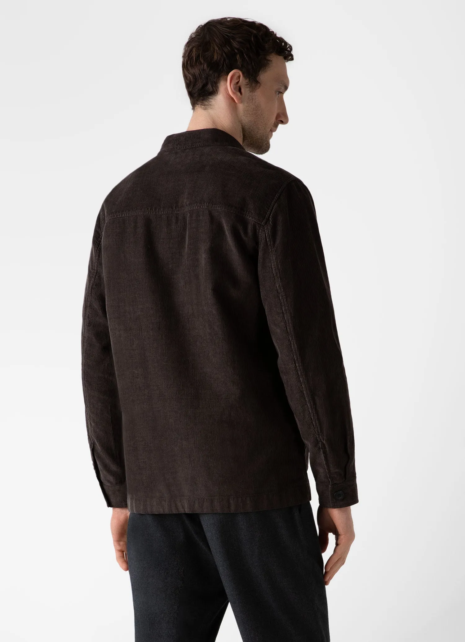 Men's Corduroy Twin Pocket Jacket in Coffee sold by Sunspel product image thumbnail 4