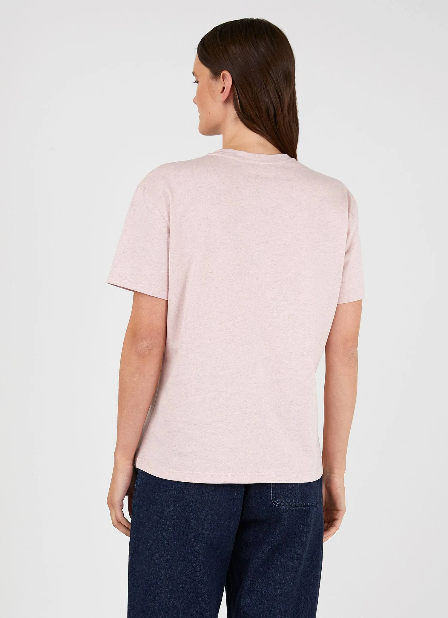 Women's Boy Fit T-shirt in Shell Pink Melange sold by Sunspel product image thumbnail 3