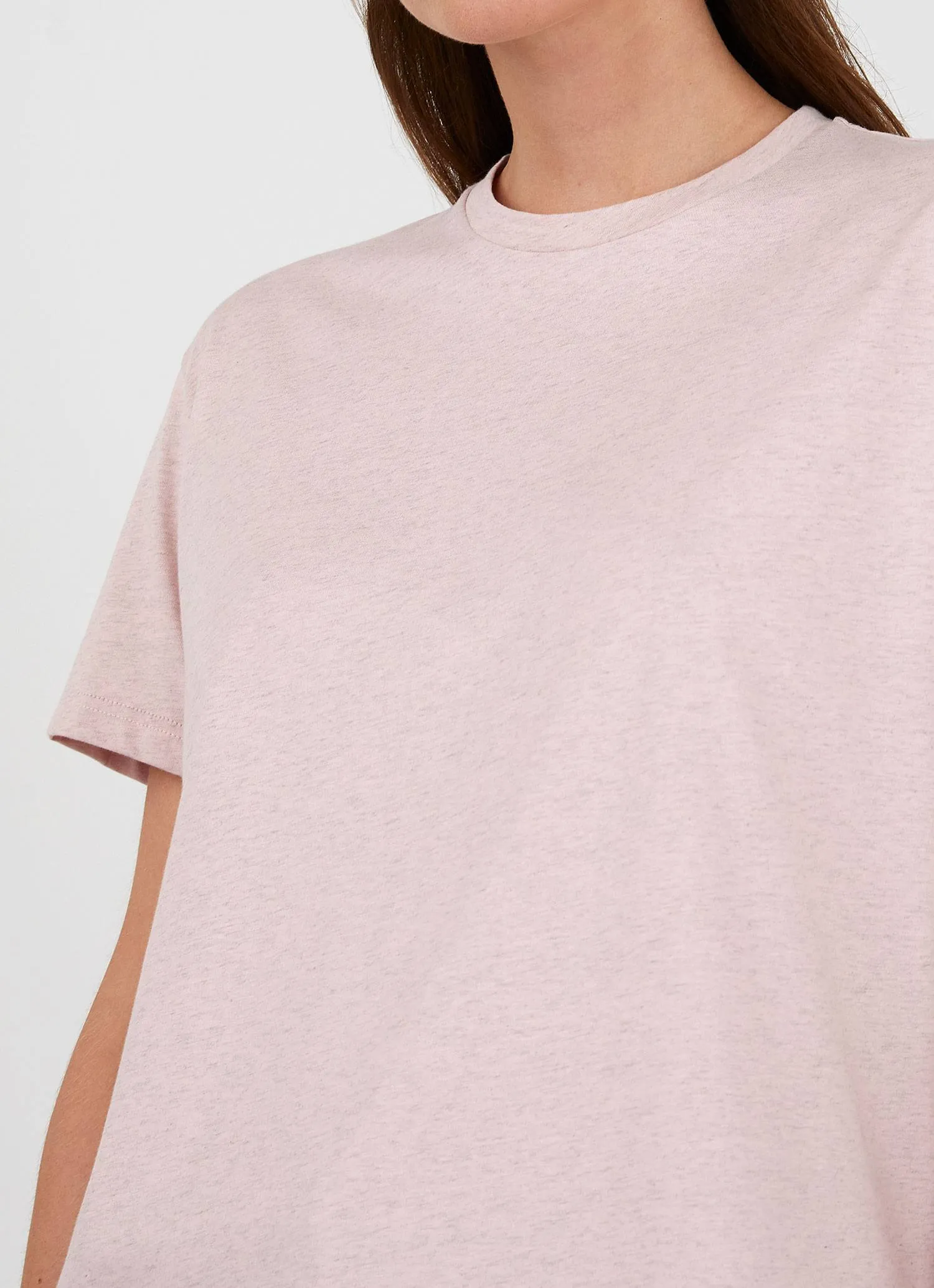 Women's Boy Fit T-shirt in Shell Pink Melange sold by Sunspel product image thumbnail 4
