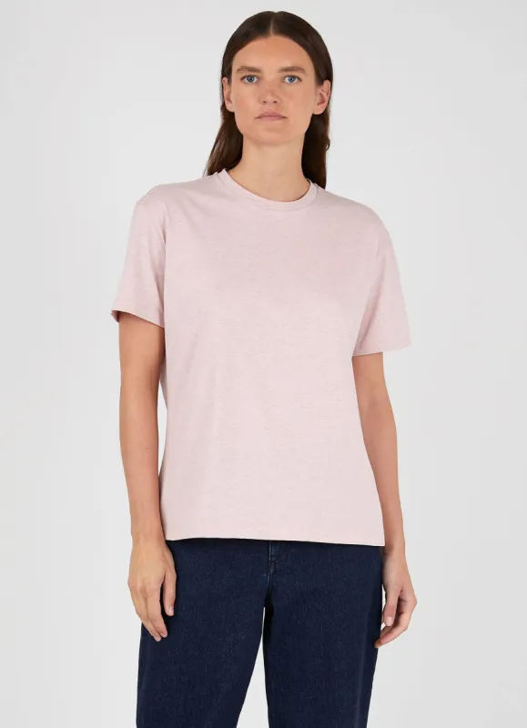 Women's Boy Fit T-shirt in Shell Pink Melange sold by Sunspel