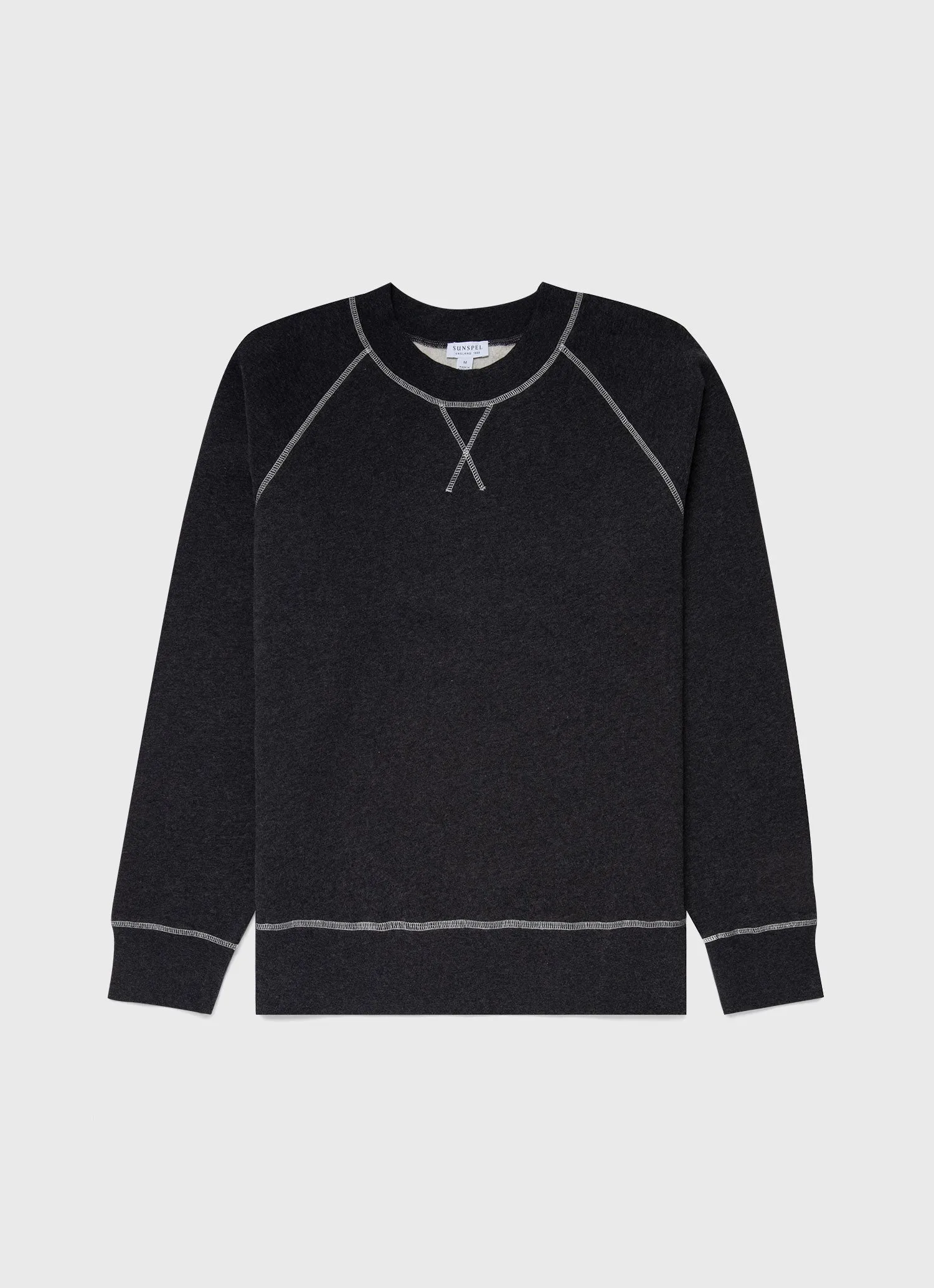 Men's Fleeceback Sweatshirt in Charcoal Melange sold by Sunspel