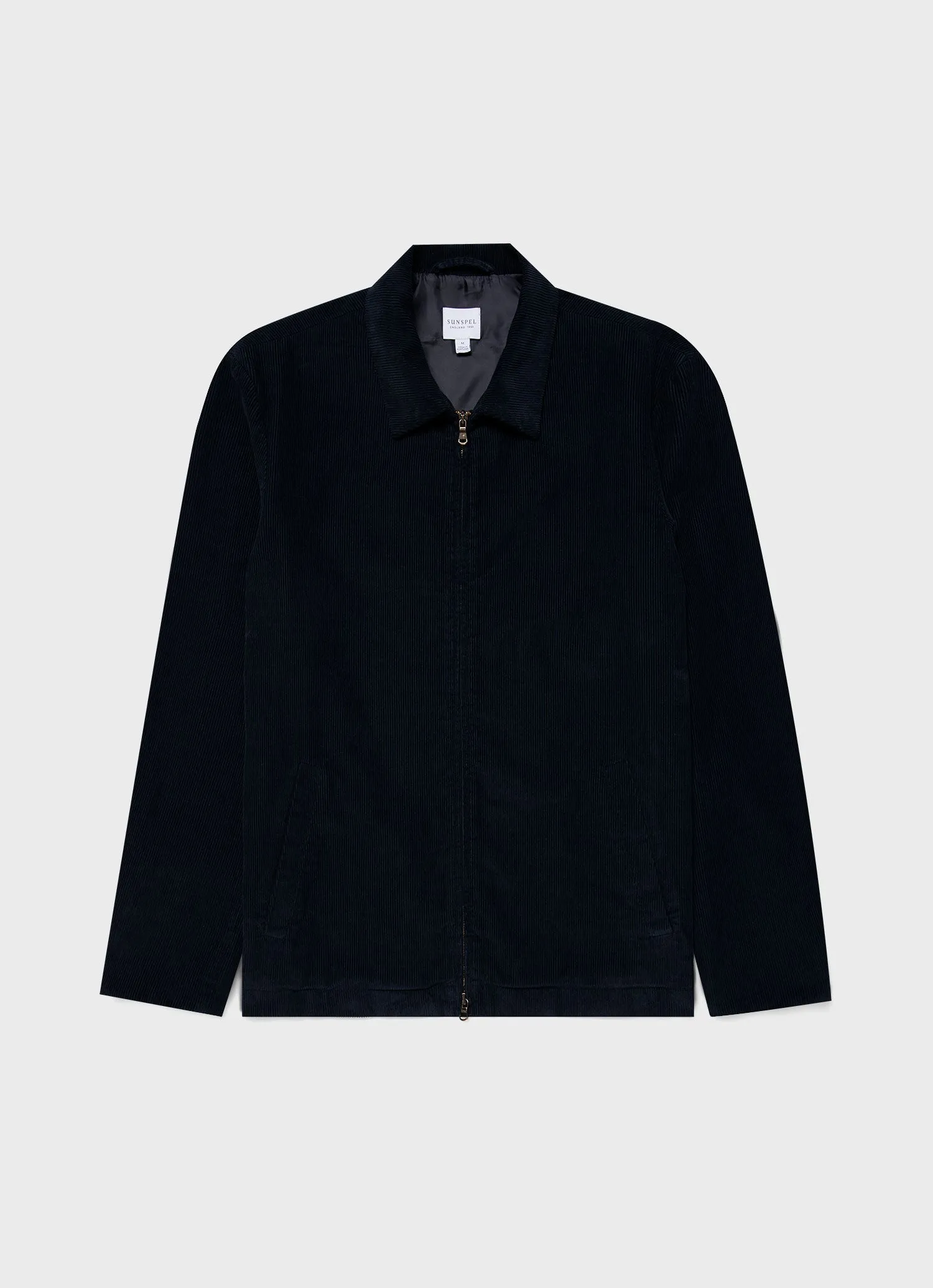 Men's Cord Harrington Jacket in Navy sold by Sunspel