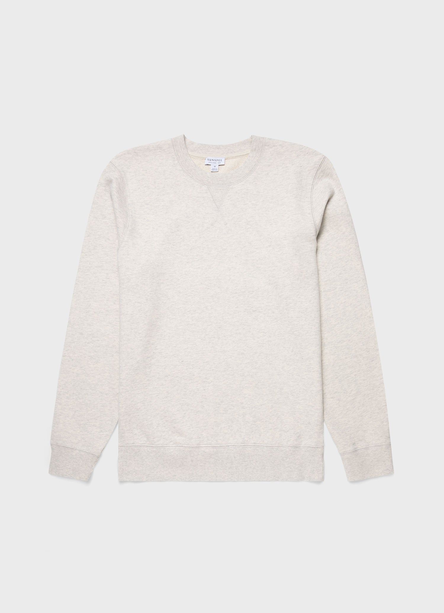 Men's Loopback Sweatshirt in Archive White Melange sold by Sunspel