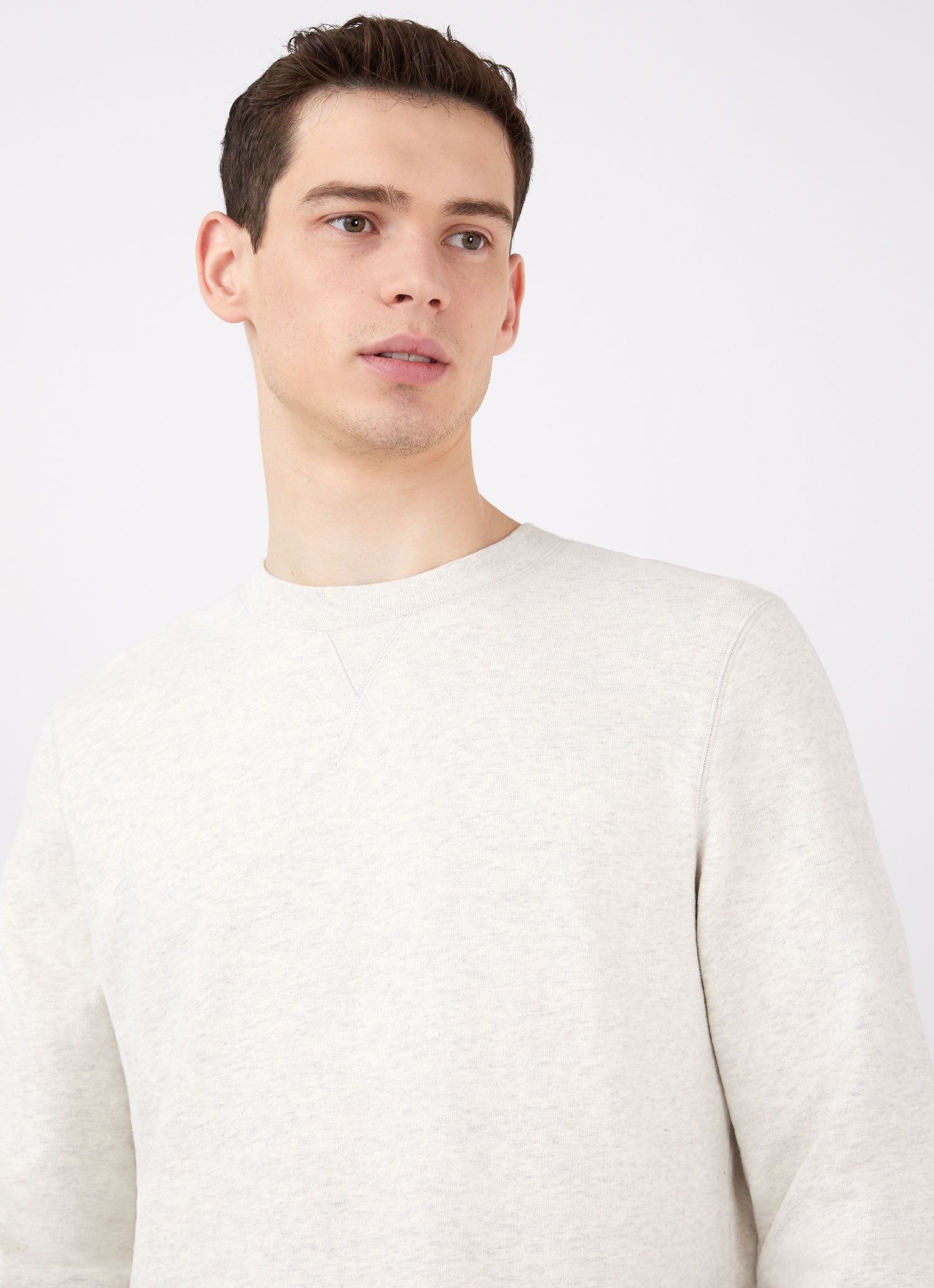 Men's Loopback Sweatshirt in Archive White Melange sold by Sunspel product image thumbnail 5
