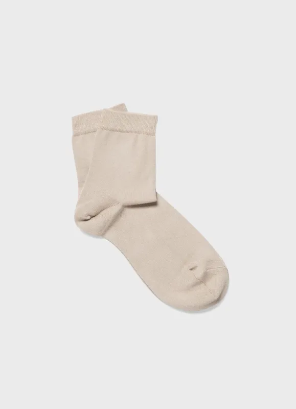 Women's Ankle Socks in Light Sand sold by Sunspel