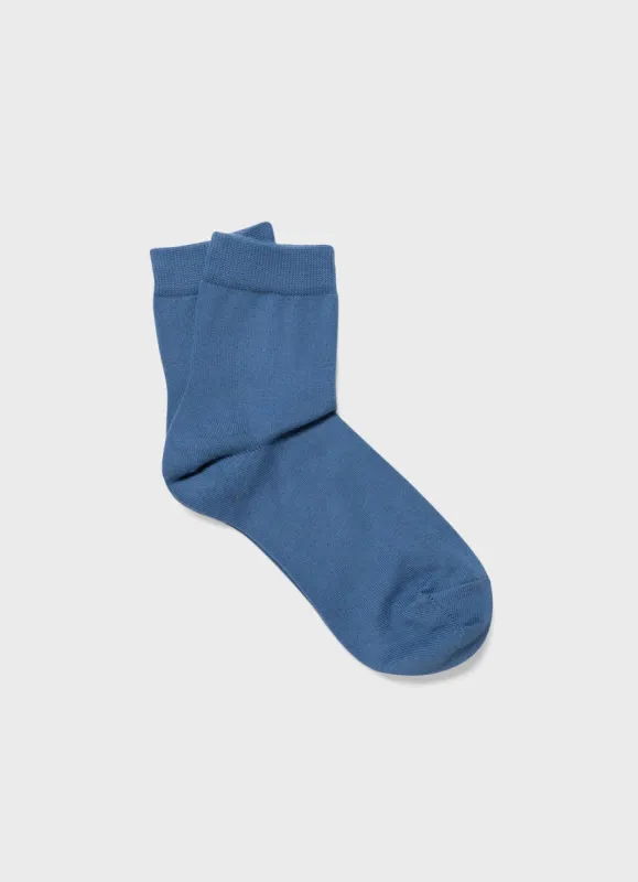 Women's Ankle Socks in Bluestone sold by Sunspel