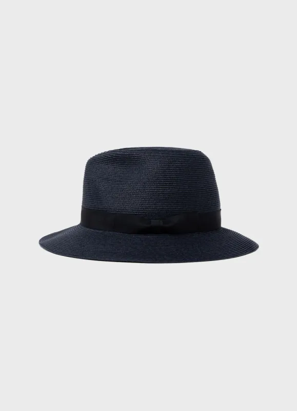 Kijima Takayuki Paper Hat in Navy sold by Sunspel
