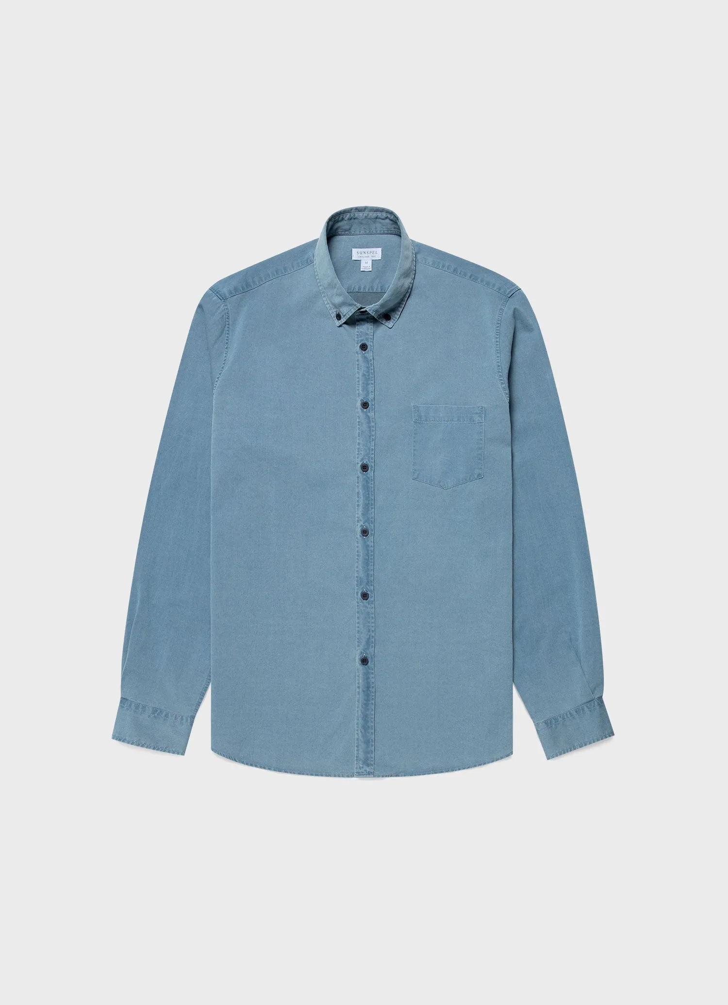Men's Button Down Denim Shirt in Light Indigo sold by Sunspel