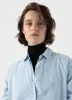 Women's Cotton Shirt in Light Blue/White sold by Sunspel