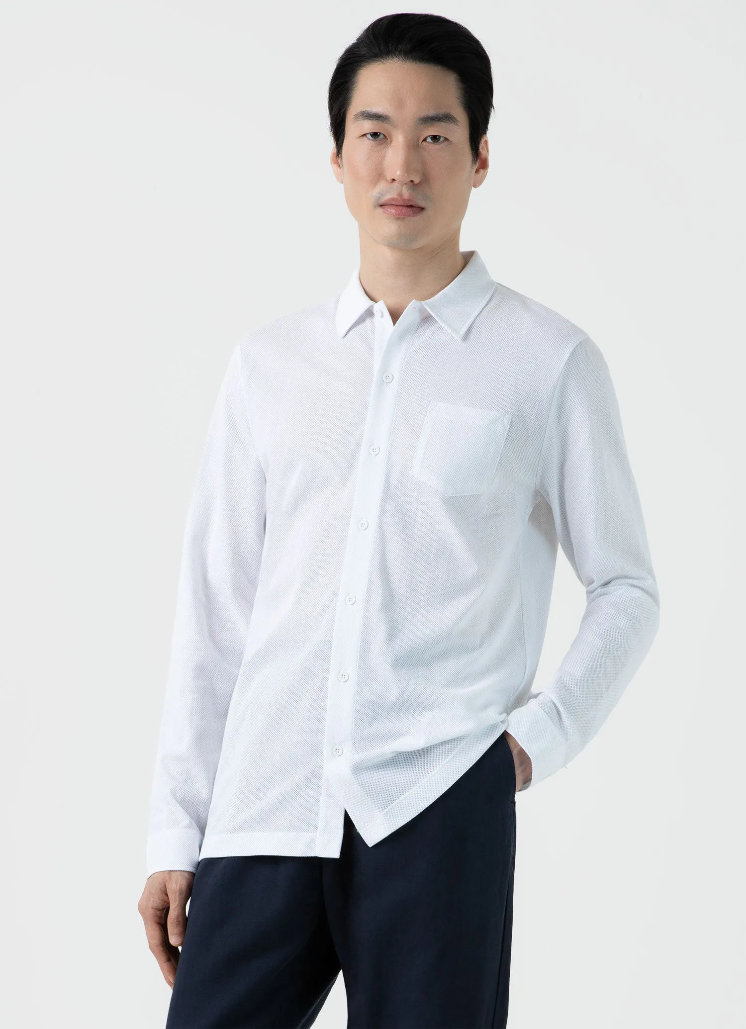 Men's Riviera Shirt in White sold by Sunspel product image thumbnail 2