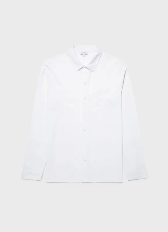 Men's Riviera Shirt in White sold by Sunspel