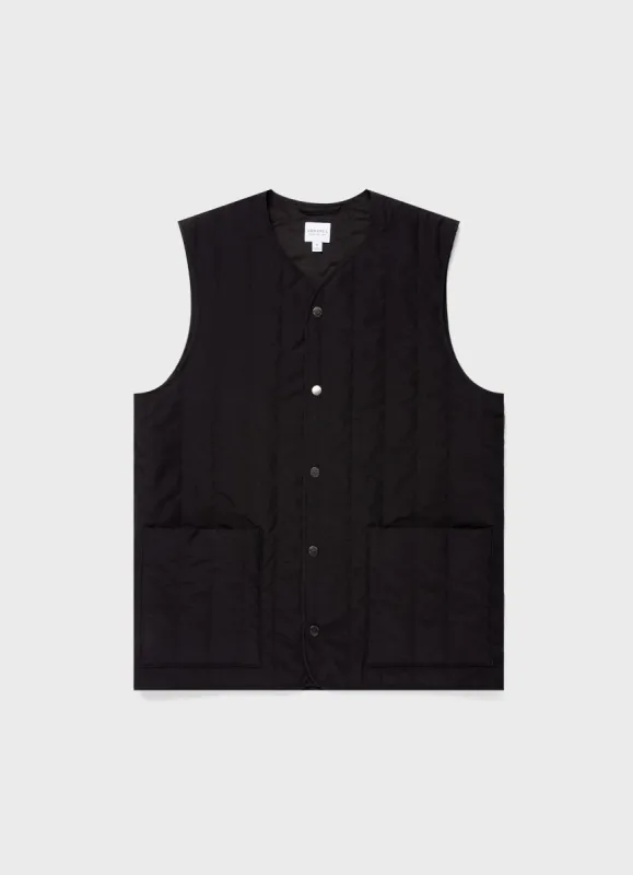 Men's Quilted Liner Gilet in Black sold by Sunspel