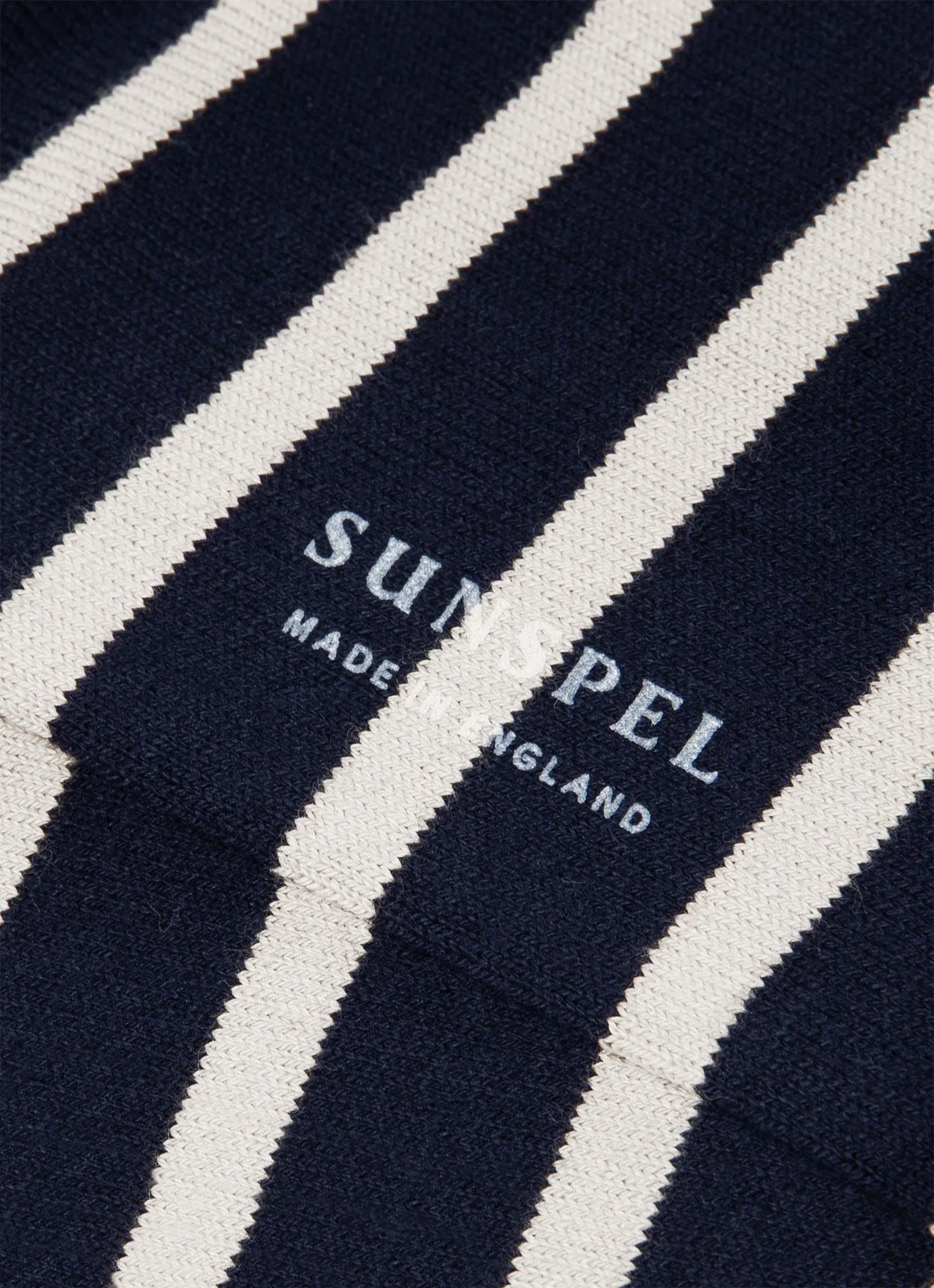 Men's Cotton Socks in Navy/Archive White sold by Sunspel product image thumbnail 2