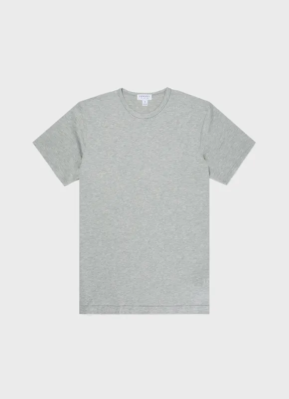 Men's Classic T-shirt in Grey Melange sold by Sunspel