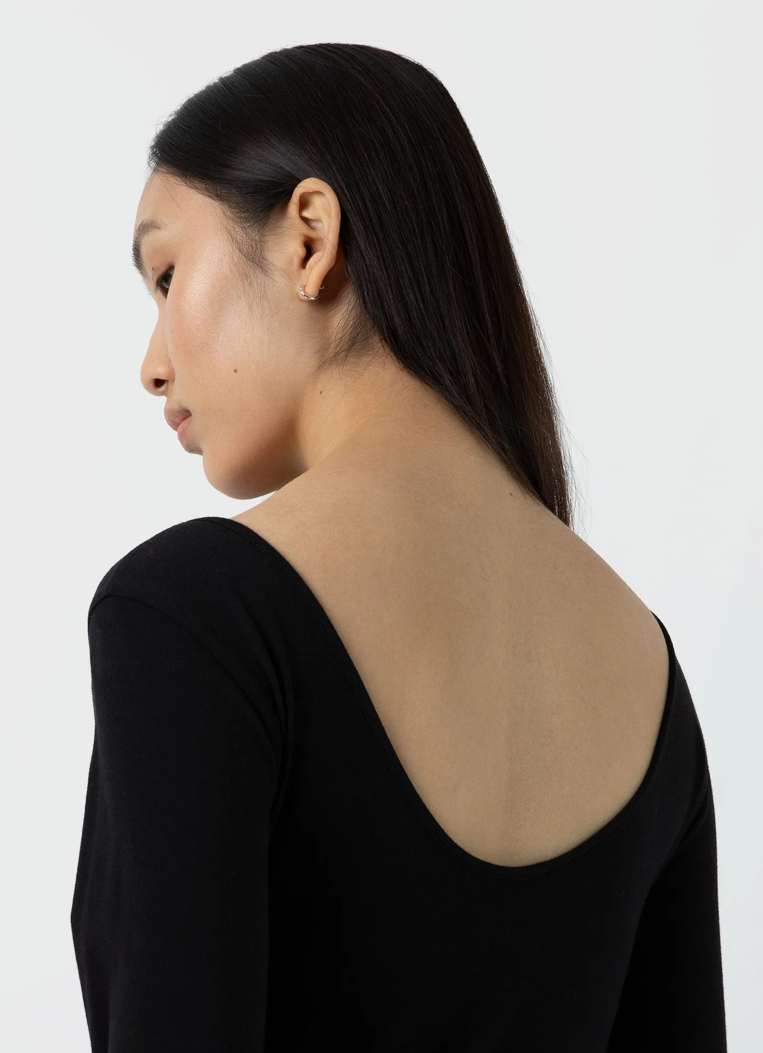 Women's Scoop Back Top in Black sold by Sunspel product image thumbnail 2