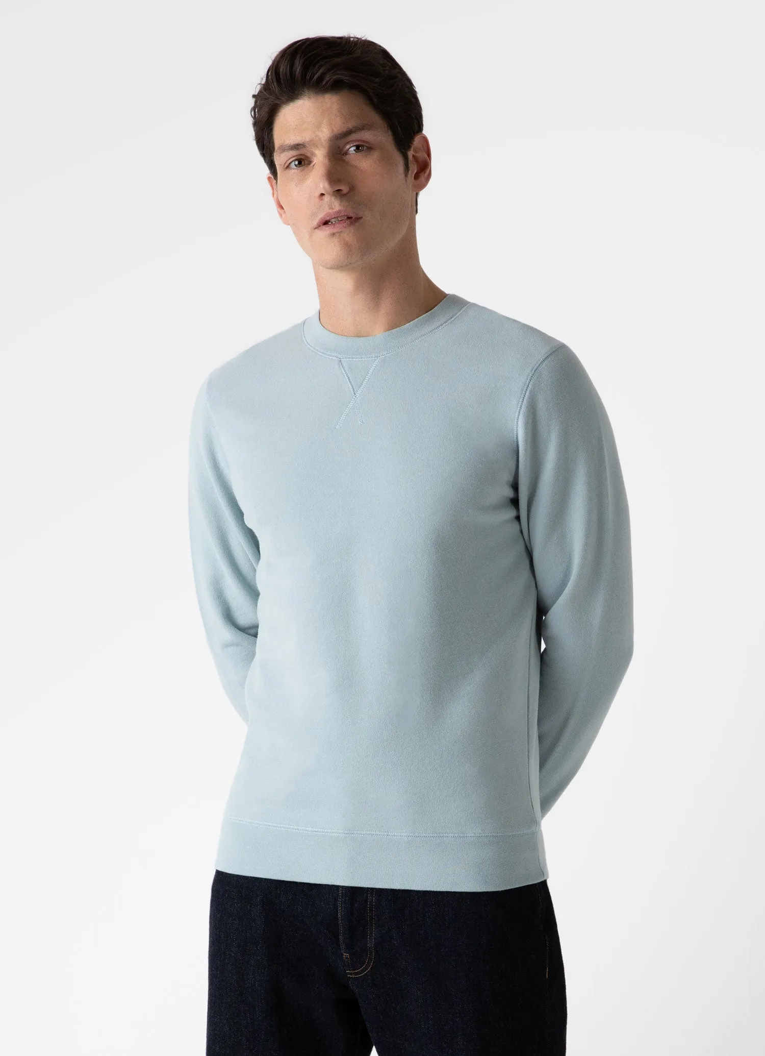 Men's Loopback Sweatshirt in Blue Sage sold by Sunspel product image thumbnail 2