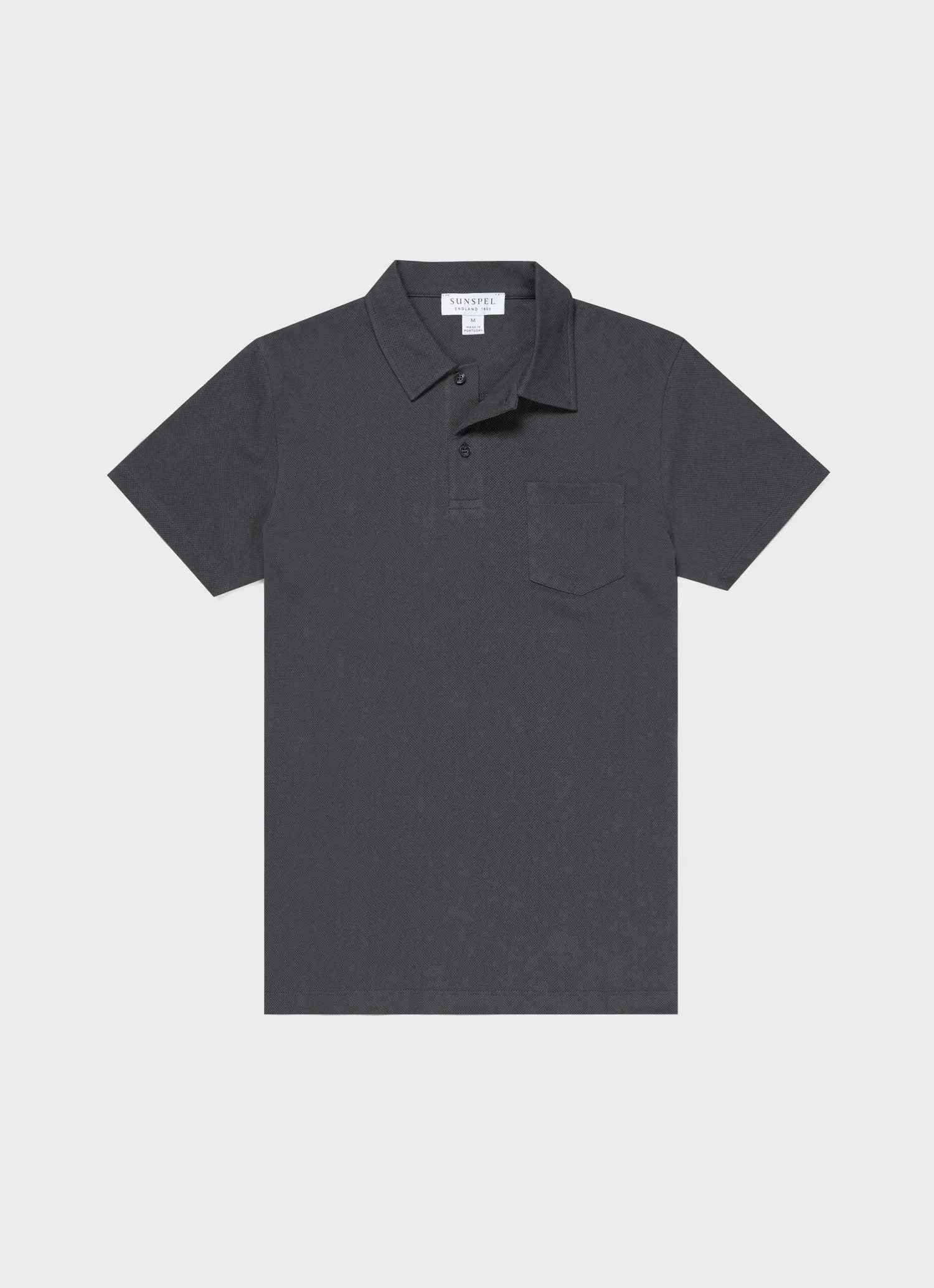 Men's Riviera Polo Shirt in Charcoal sold by Sunspel