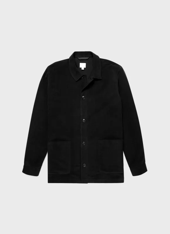 Men's Moleskin Twin Pocket Jacket in Black sold by Sunspel