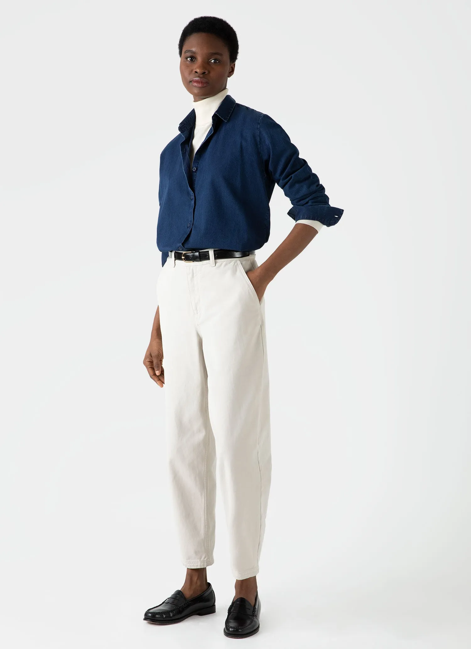 Women's Denim Shirt in Indigo sold by Sunspel product image thumbnail 2