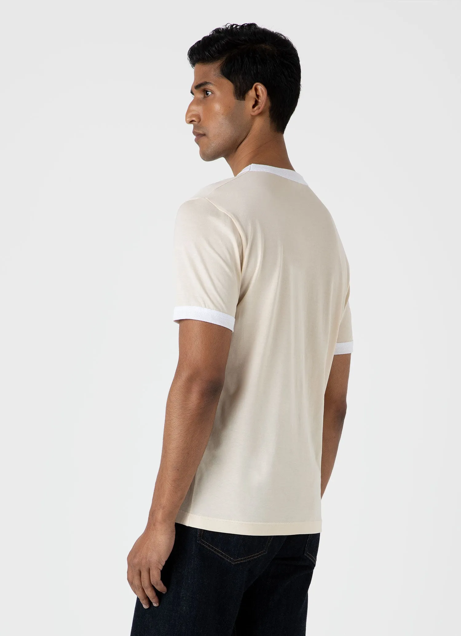 Men's Classic Ringer T-shirt in White sold by Sunspel product image thumbnail 5