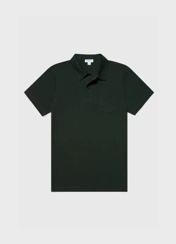 Men's Riviera Polo Shirt in Seaweed sold by Sunspel