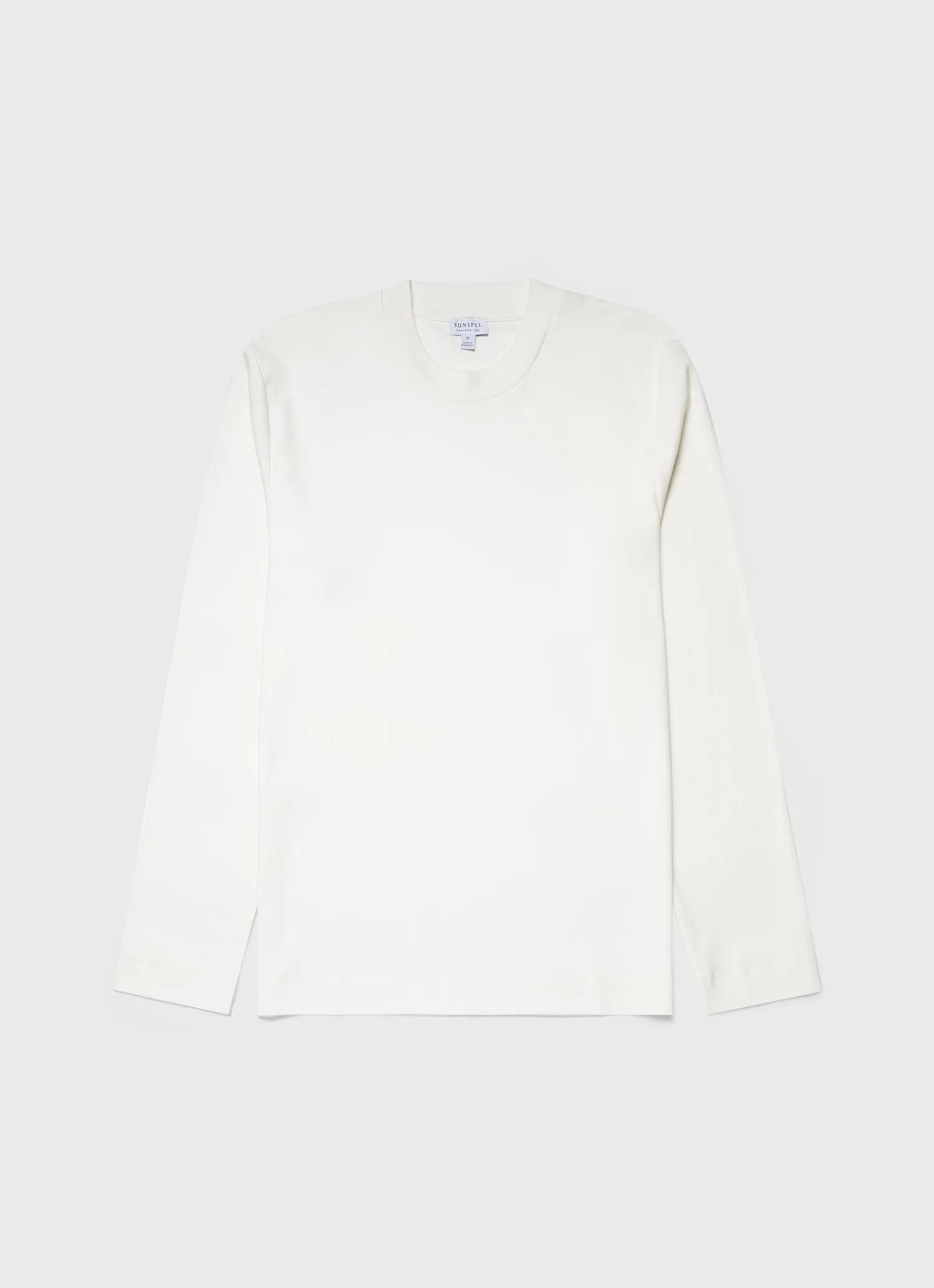 Men's Brushed Cotton Long Sleeve T-shirt in Ecru sold by Sunspel