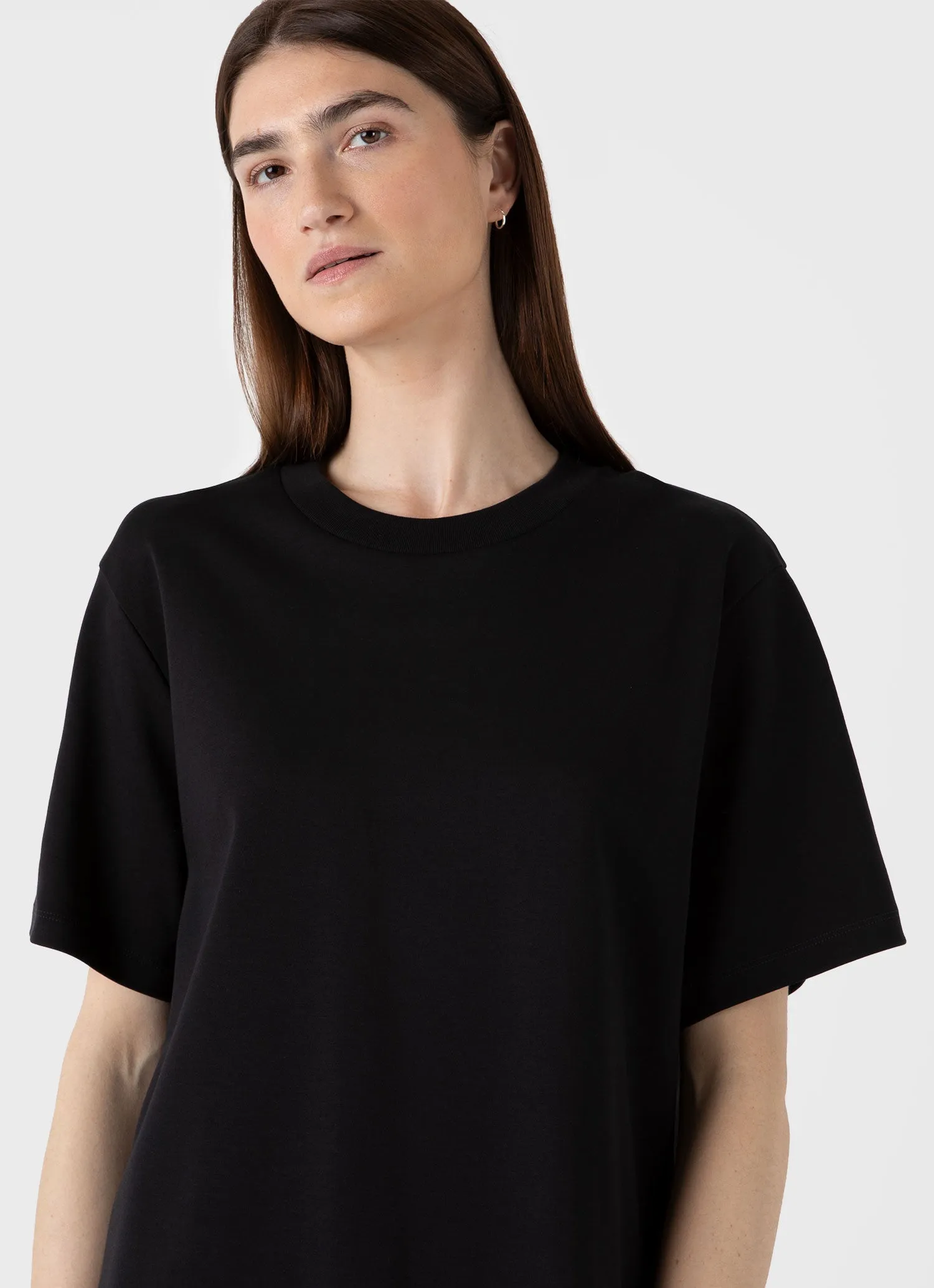 Women's Boxy Heavyweight T-shirt in Black sold by Sunspel product image thumbnail 4